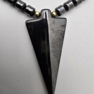 Black and Gold Geometric Pendant Necklace